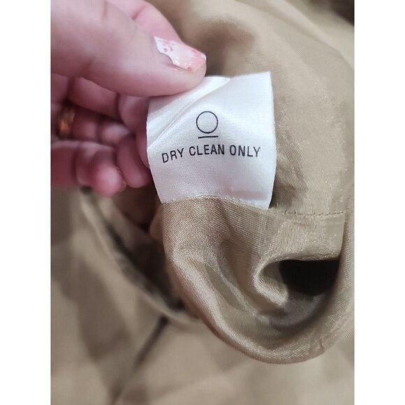 SIGRID OLSEN Pants Silk Linen Tan Mid-rise Lined Trousers Women's 10 - Picture 7 of 7